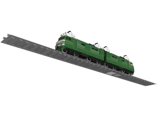 Locomotive Train Russian 3D Model