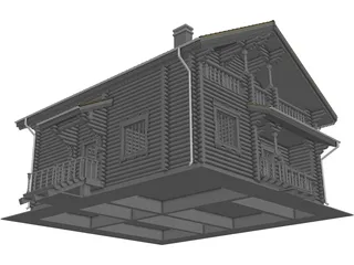 Wood House 3D Model