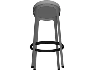 High Metal Barstool 3D Model