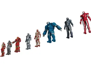 Iron Man Collection 3D Model