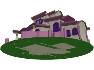 Minnie Mouse Cartoon House 3D Model