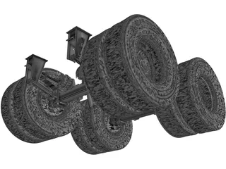 Truck Axle 12 Ton 3D Model