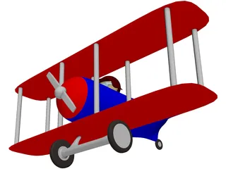 Cartoon Toy Airplane 3D Model