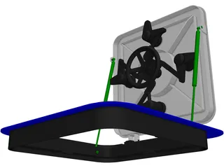 Watertight Steel Hatch Flush Type 3D Model