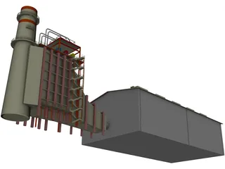 Gas Power Plant 3D Model