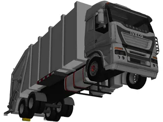 Iveco Stralis 6X2 Gargage Truck 3D Model
