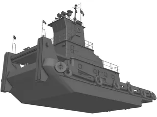 River Tug Boat 3D Model