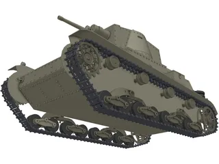 7TP Polish Light Tank 3D Model