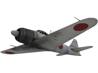 A6M Zero Navy Camo 3D Model