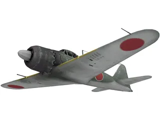 A6M Zero Ground Camo 3D Model