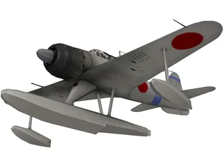 A6M Rufe Navy Camo 3D Model