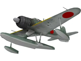 A6M Rufe Ground Camo 3D Model