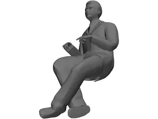 Man Sitting 3D Model