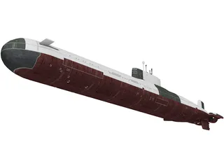 Typhoon-class Submarine 3D Model