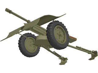 Bofors wz36 Antitank Gun 3D Model