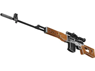 SVD Dragunov Sniper Rifle 3D Model