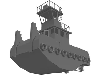 Tug Boat Small Inland 3D Model