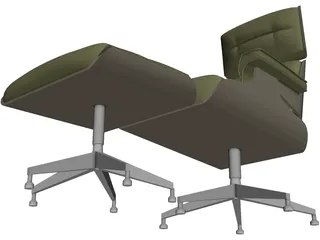 Chair Eames with Footstool 3D Model