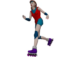 Woman with Scates 3D Model