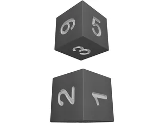 Numbered Dice 3D Model