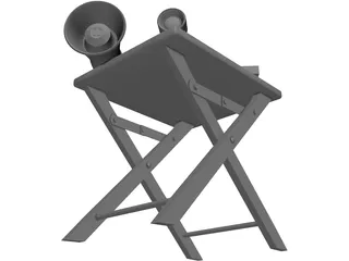Table Directors and Script and Megaphone and View Lens 3D Model