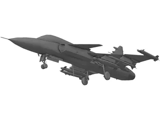 Saab JAS-39 Gripen 3D Model
