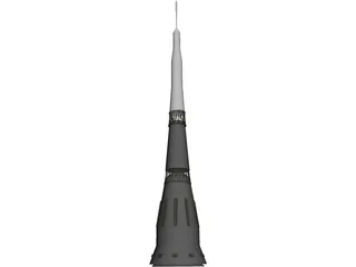 Soviet N1 Moon Rocket 3D Model