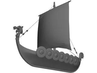 Dragon Longboat 3D Model