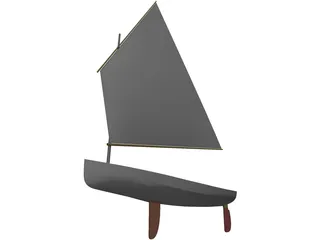 Dingy Sail Boat 3D Model