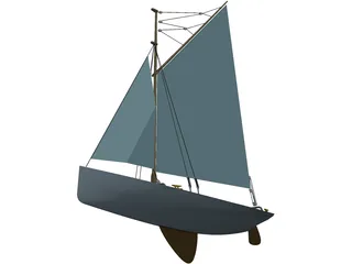 Gaf-Rig Sloop 3D Model