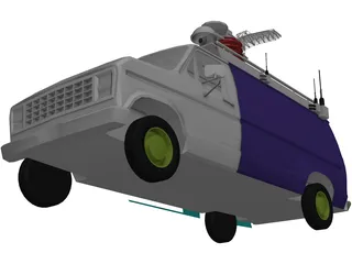 Television Live Truck 3D Model