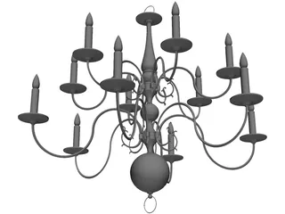 Colonial Chandelier 3D Model