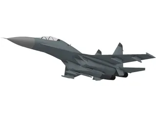 Sukhoi Su-27 Flanker B 3D Model