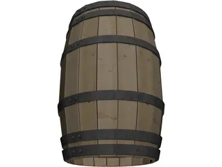 Wooden Barrel 3D Model