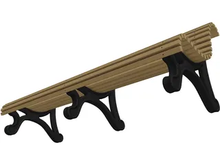 Garden Bench 3D Model