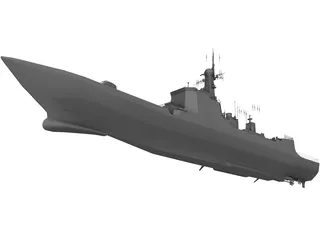 Type 052C Luyang-II Destroyer 3D Model