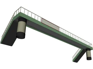 Japanese Foot Bridge 3D Model