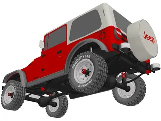 Jeep Wrangler Montata (1988) 3D Model