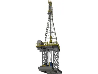 On-Shore Oil Rig 3D Model