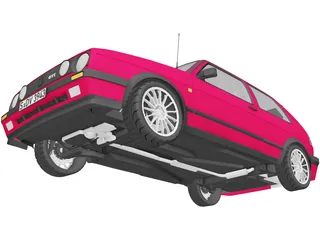 Volkswagen Golf Mk2 GTI Typ 19E (1989) 3D Model