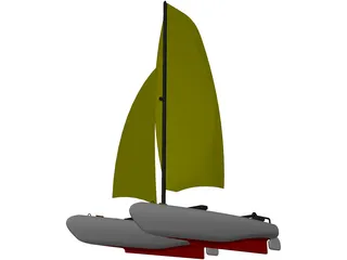 Small Catamaran 3D Model