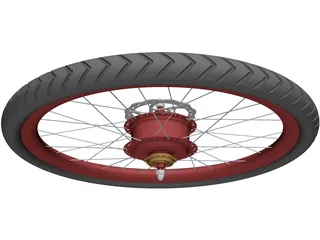 Rear Wheel with CVT Hub 3D Model