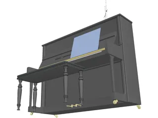 Piano 18th century 3D Model