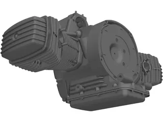 Dnepr Motorcycle Engine 3D Model