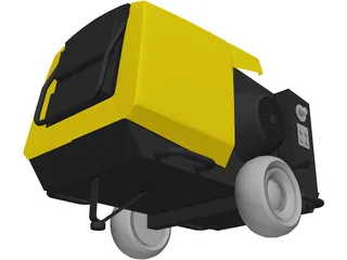 Mobile Air Compressor 3D Model