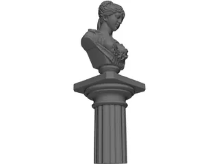 Woman Goddess Statue 3D Model