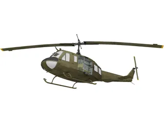 UH-1H Marines (Vietnam) 3D Model