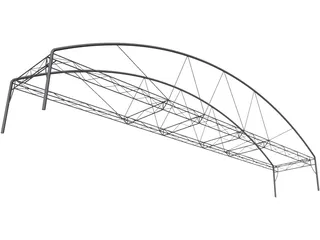 Arched Fink Truss Bridge 3D Model