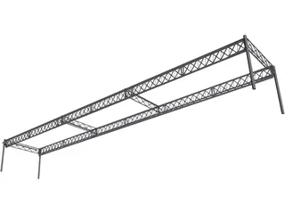 Truss Girder Bridge 3D Model