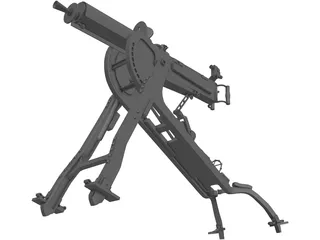 MG08 Machine Gun 3D Model